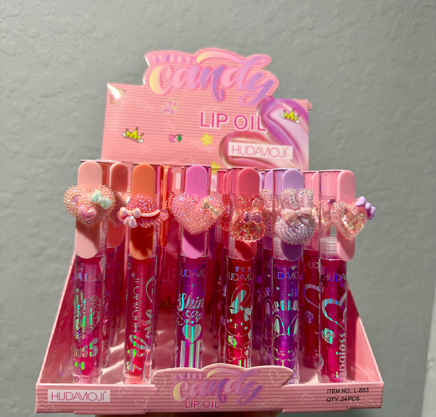 HUDAMOJI Candy Lip Oil – Caja de 24 Piezas