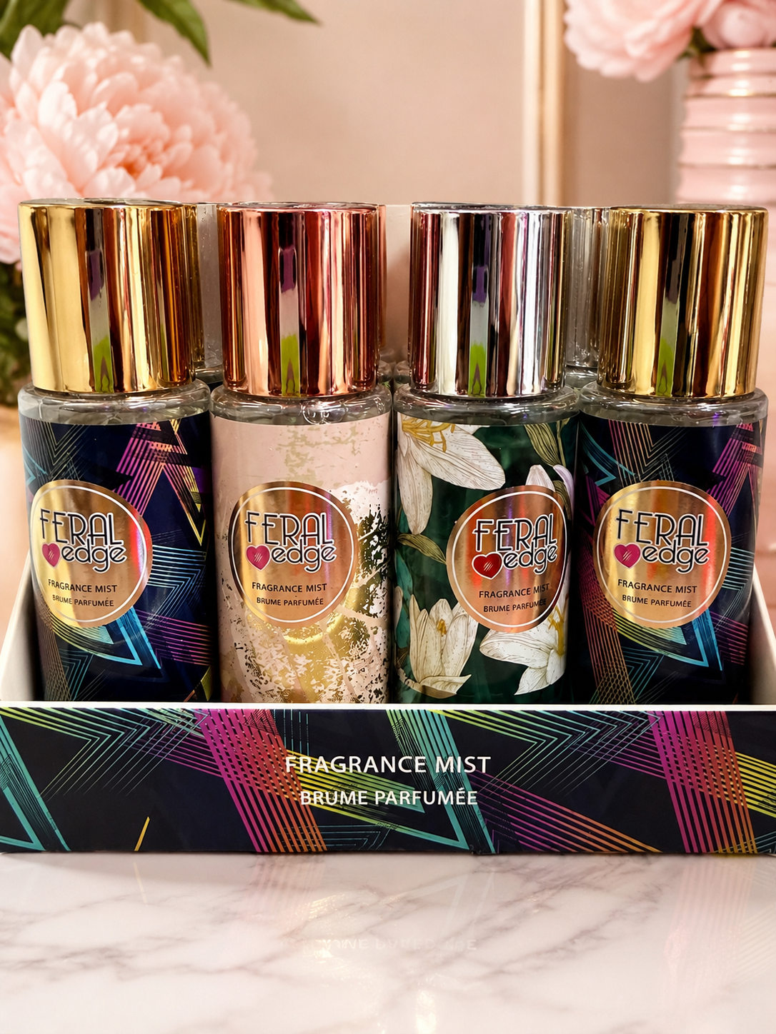 Feral Edge Body Mist Fragancia Corporal | Aromas Frutales y Florales | Paquete de 3 Piezas Mixteado