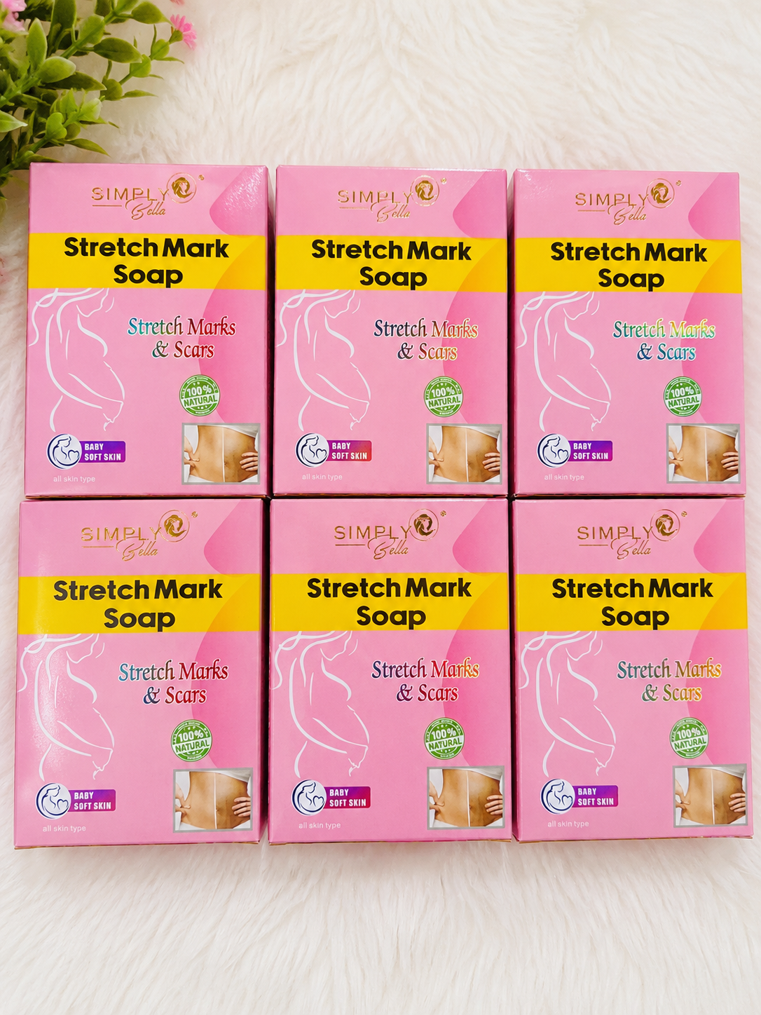 Simply Bella Stretch Mark Soap | Jabón para Estrías y Cicatrices | Paquete de 3Piezas
