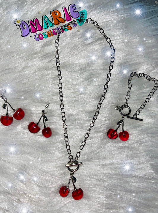 Fashion Jewerly Cherry Set 3 psc