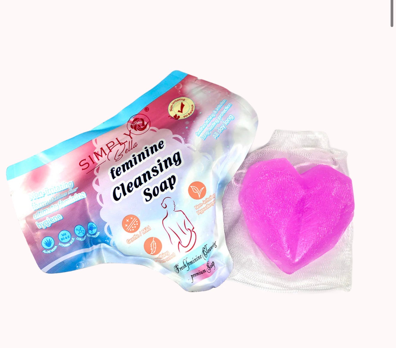 Jabón Íntimo Femenino Premium en Forma de Corazón – Simply Bella