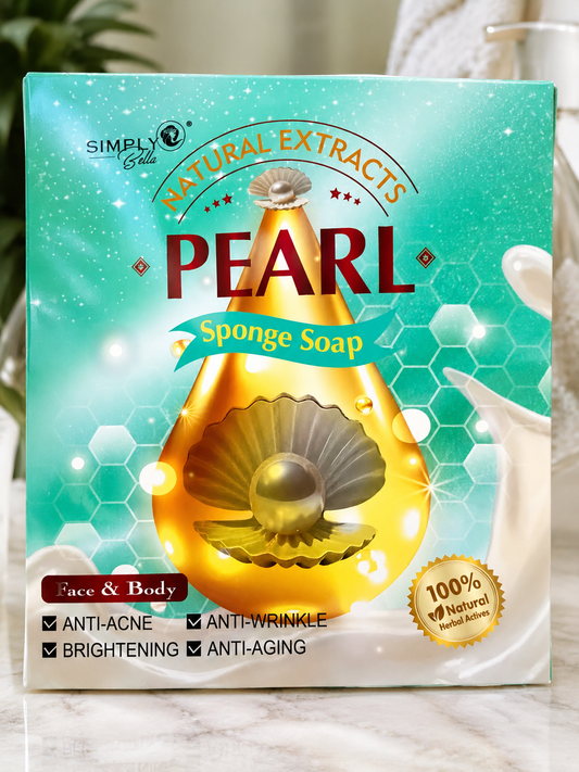 Simply Stella Pearl Sponge Soap – Jabón en Esponja con Extractos Naturales para Rostro y Cuerpo paquete 3pcs