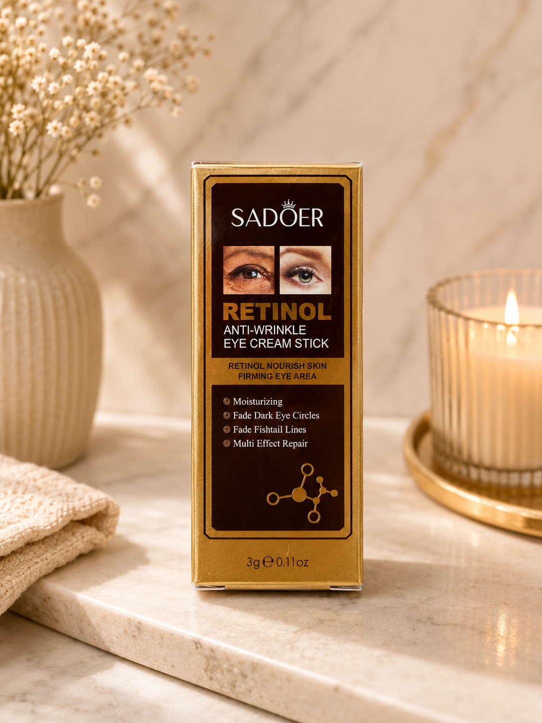 SADOER Retinol Eye Cream Stick | Cuidado Hidratante para el Contorno de Ojos
