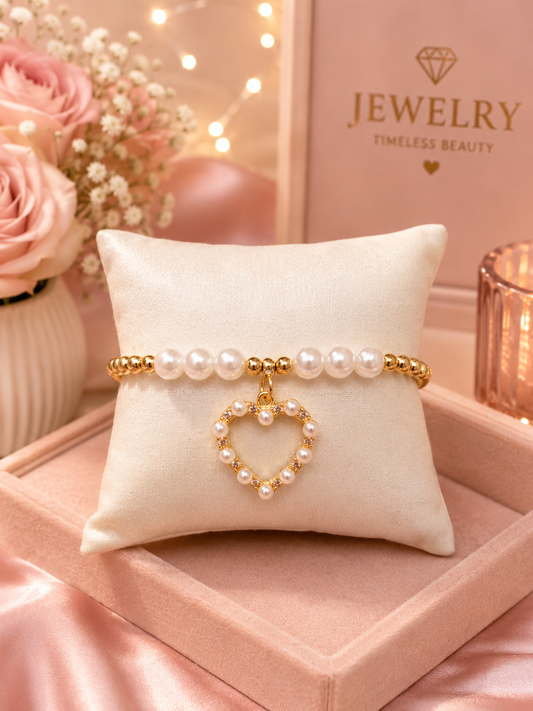 Pulsera Perlas & Amor 18K