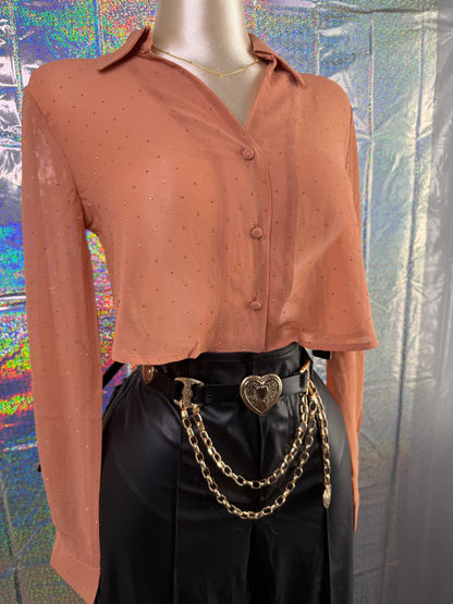 Blusa Mesh Glam Mocha