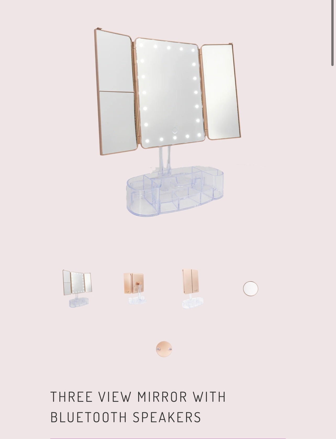 Simply Bella Three View Mirror With Bluetooth Speakers