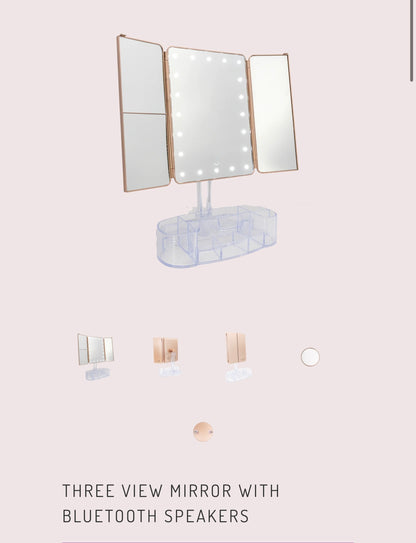 Simply Bella Three View Mirror With Bluetooth Speakers