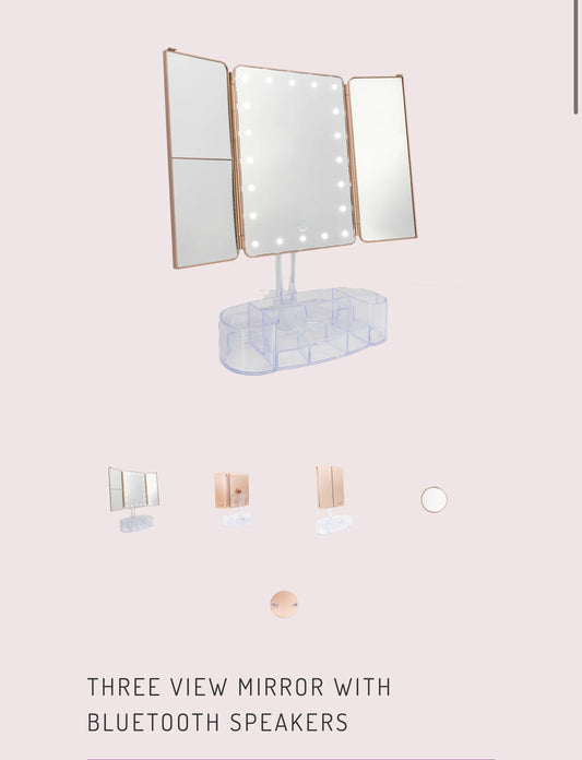 Simply Bella Three View Mirror With Bluetooth Speakers