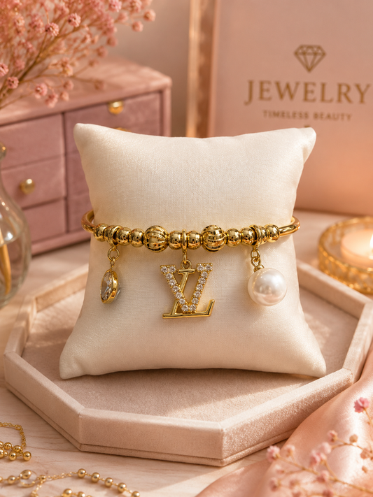 Pulsera LV Elegance Oro Laminado 18K Ajustable