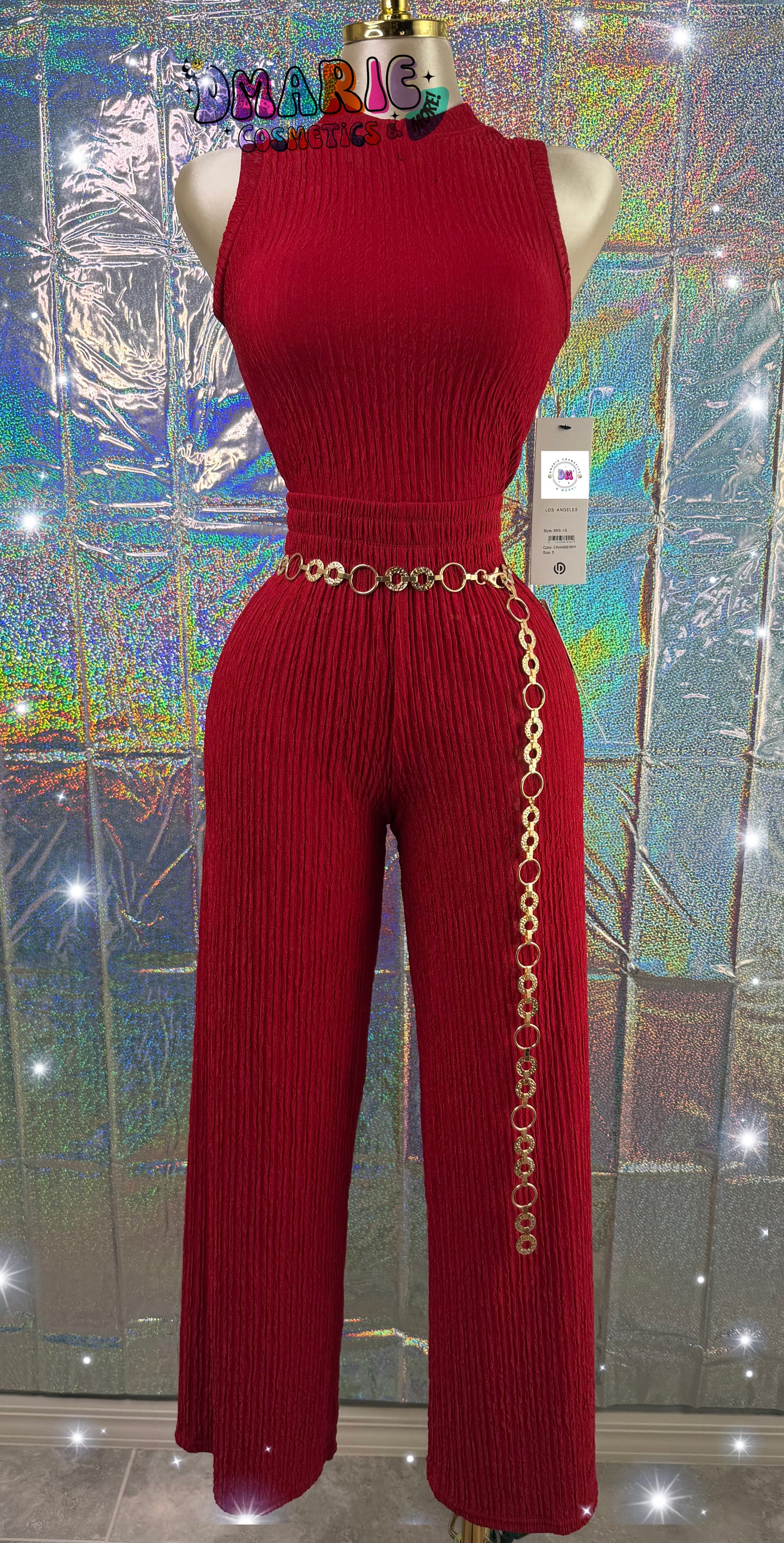 Love Poem Pleated Set – Wine Red