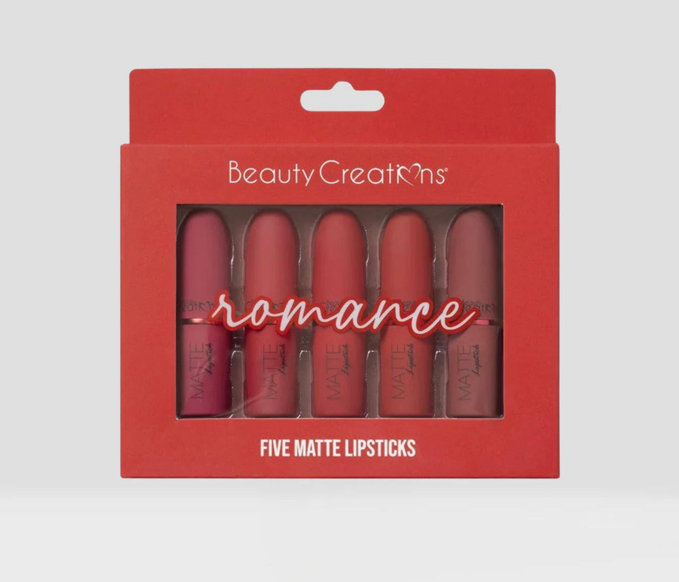 Beauty Creations Romance Matte Lipstick Collection – Set de 5 Labiales Mate