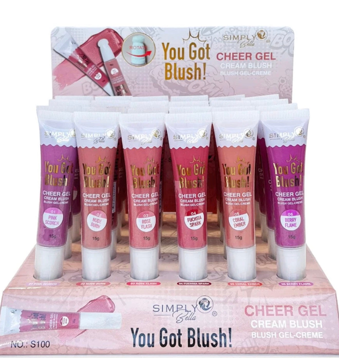 Simply Bella You Got Blush! – Rubor en Gel-Crema | Paquete de 6 Piezas (Tonos Surtidos)