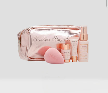 Beauty Creations Flawless Stay Prep & Set Kit – Primer, Setting Spray y Esponja de Maquillaje