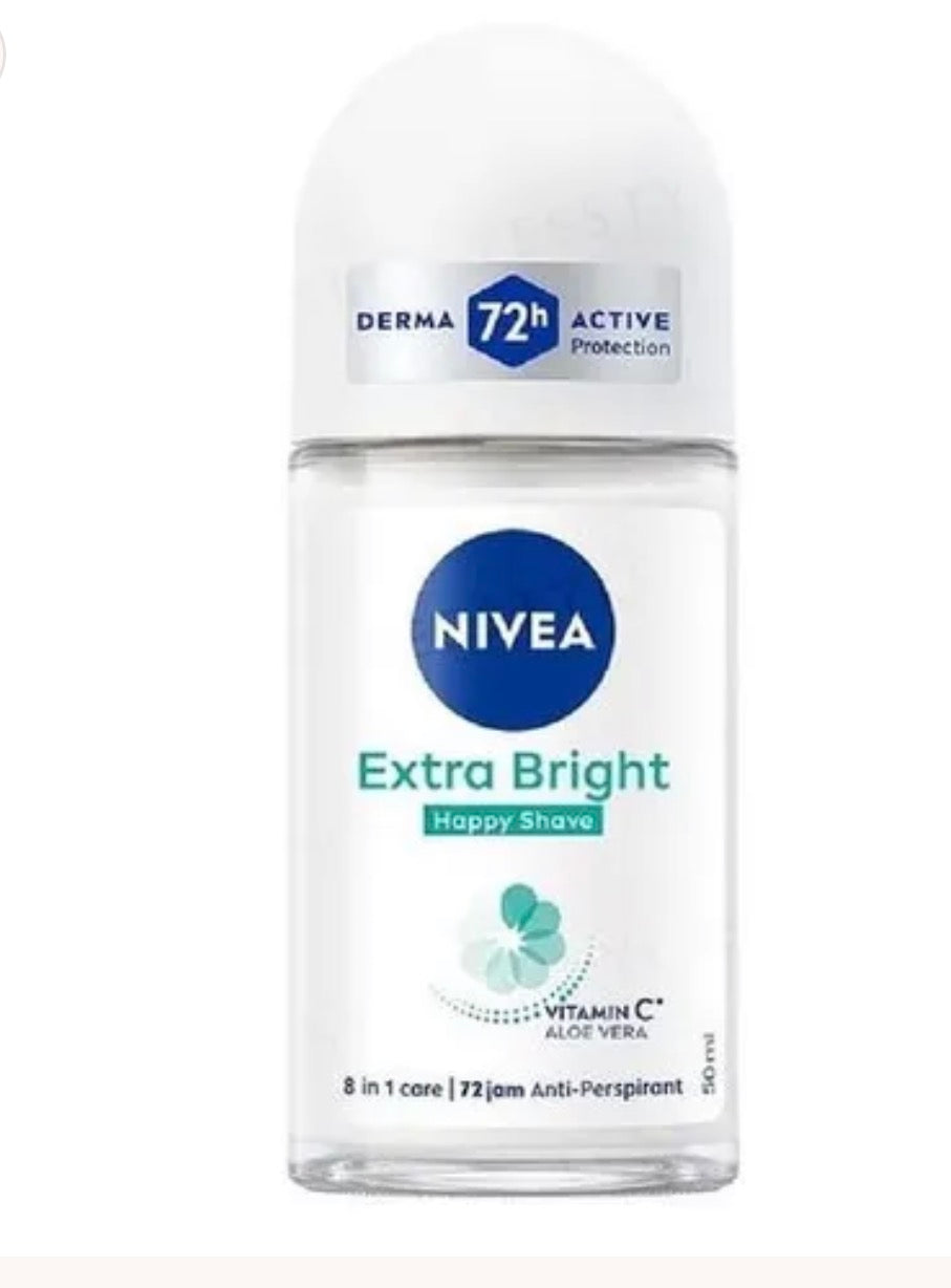 NIVEA Extra Bright Happy Shave Antitranspirante Roll-On – Vitamina C & Aloe Vera