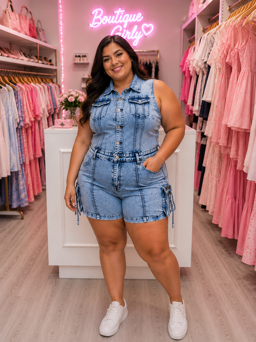 Demin Cargo Jumpsuit